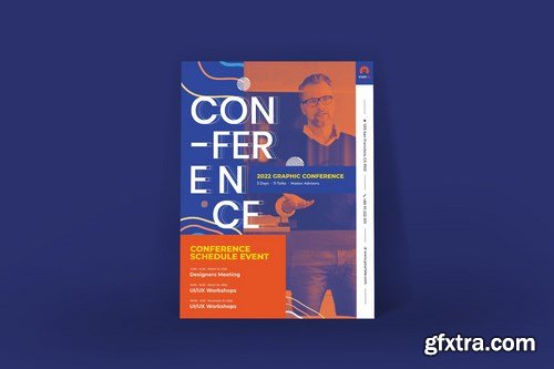 Conference Poster Postcard A5 Business Flyer PSD Template