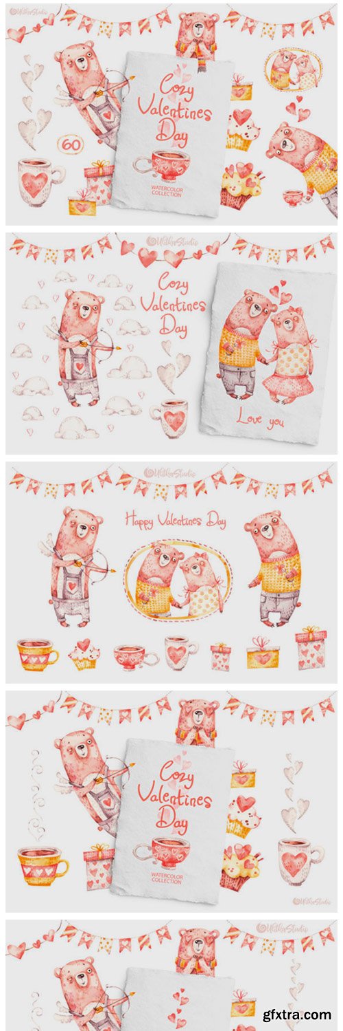 Cozy Valentines Day. Lovely Bears Water 2338706