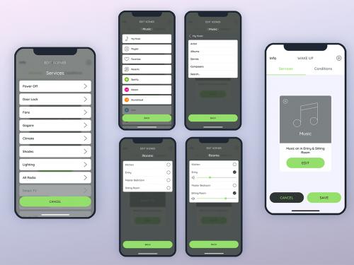 Create Services Music - Smarthome Mobile UI
