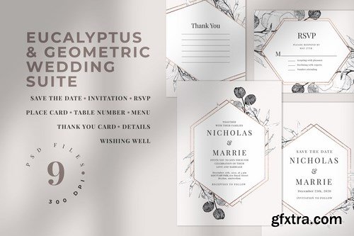 Eucalyptus & Geometric Wedding Suite