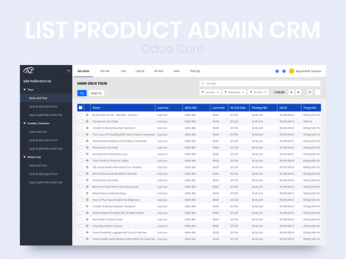 CRM Admin List Product