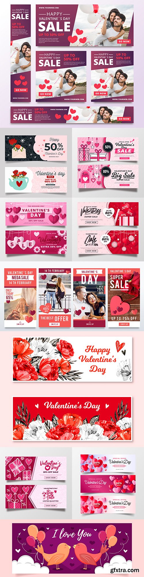 Valentine\'s Day sale romantic decorative banner