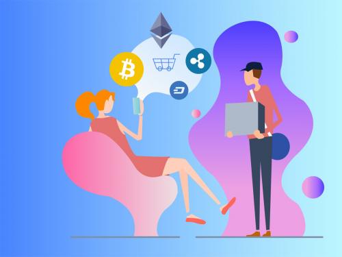 Cryptocurrency Ecommerce 2D Illustration