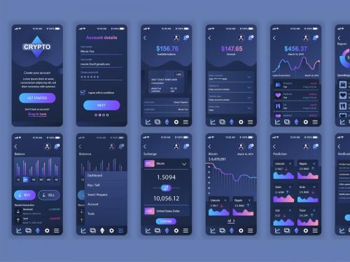 Cryptocurrency Mobile App UX and UI Kit