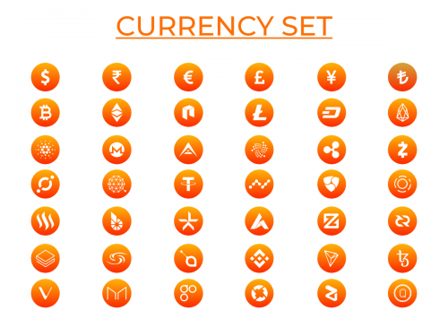 Currency Set Icons Collection