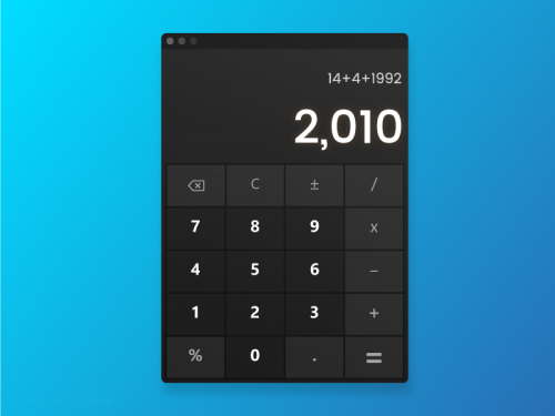 Daily UI Challenge #004 Calculator User Interface