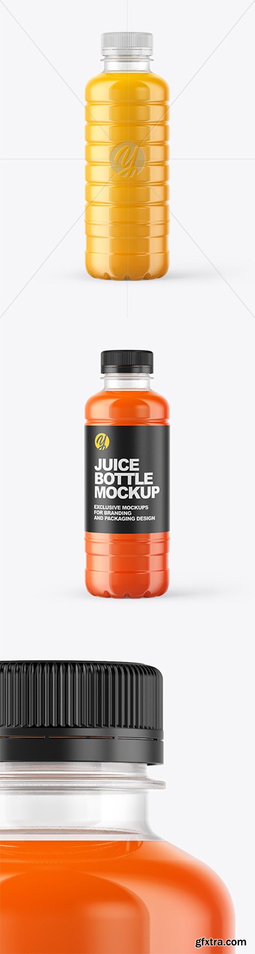 Clear PET Bottle with Juice Mockup 52054