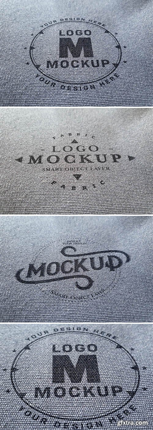 Logo Mockup on Denim Fabric Texture 309266957