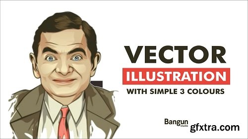 Vector Ilustration with simple 3 colours with corel draw
