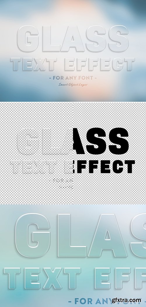 Transparent Glass Text Effect 308750757