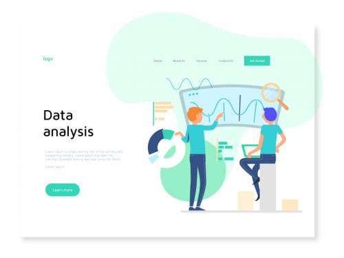 Data Analysis Website Development Illustration for Landing Page