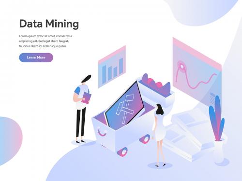 Data Mining Isometric Illustration