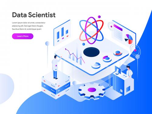 Data Scientist Isometric Illustration Concept