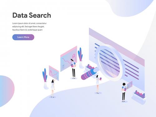 Data Search Isometric Illustration