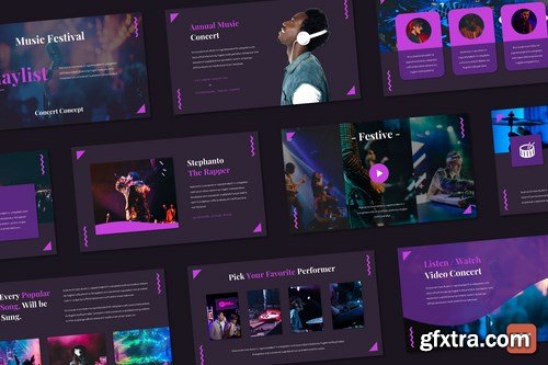 Playlist - Music Festival (Powerpoint and Keynote)
