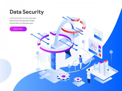 Data Security Isometric Illustration Concept