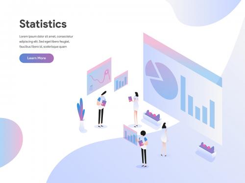 Data Statistics Isometric Illustration Concept
