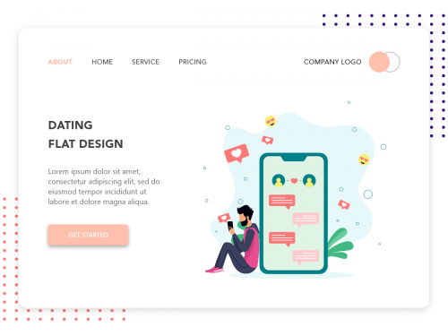 Dating flat design concept for Dating app