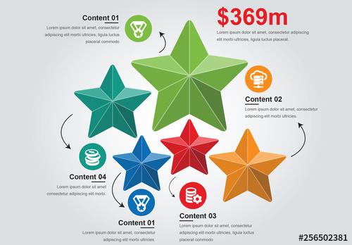 3D Vector Stars Infographic - 256502381
