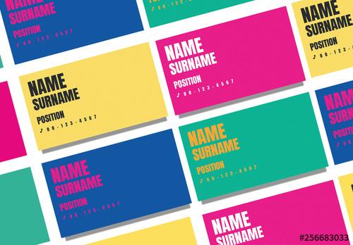 Bright Typographic Business Card Layouts - 256683033