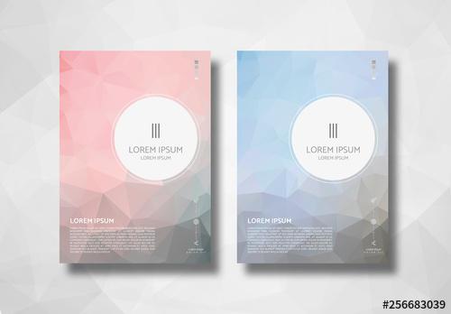 Poster Layout with Triangular Geometric Background - 256683039