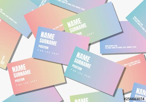 Gradient Typographic Business Card Layouts - 256683074