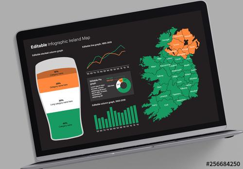 Editable Infographic Ireland Map Layout - 256684250