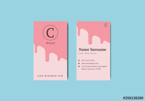Pink Business Card Design - 258138280