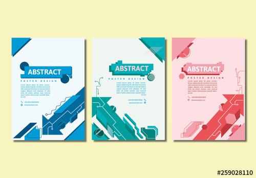 Flyer Layouts with Geometric Elements - 259028110
