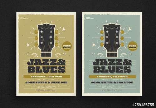 Jazz & Blues Music Event Flyer Layout - 259186755