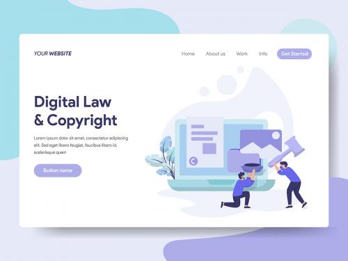 Digital Law and Copyright Illustration