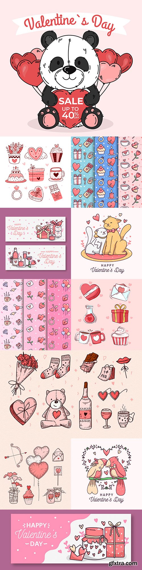 Valentine\'s Day romantic elements decorative illustrations 7