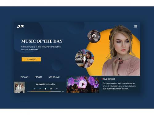 Digital Music Hero Header Template