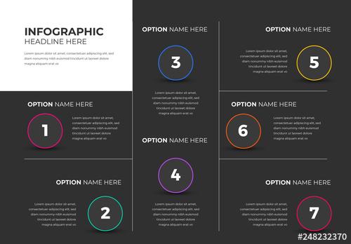 Dark Mode Infographic with Bright Color Contrast - 248232370
