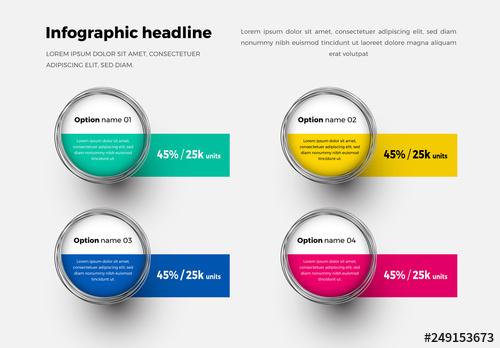 Infographic Layout with Magnified Circle Elements - 249153673