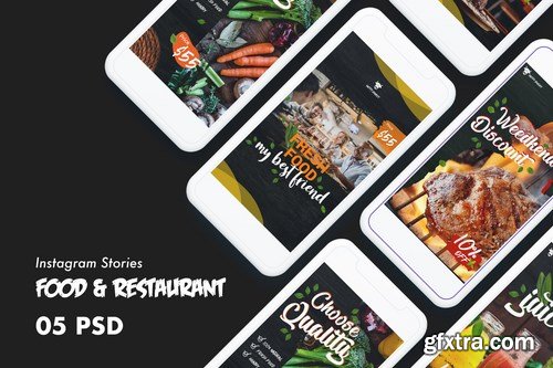 Food & Restaurants Instagram Stories PSD Template