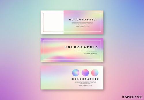 Holographic Social Media Banner Layouts - 249607786