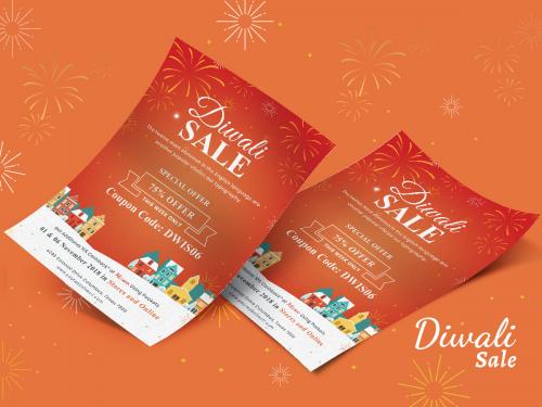 Diwali Sale Offer Flyer Template