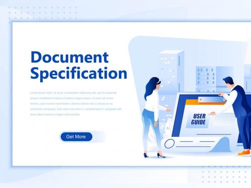 Document Specification Flat Landing Page Header