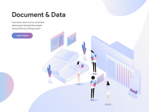 Documents and Data Illustration Concept