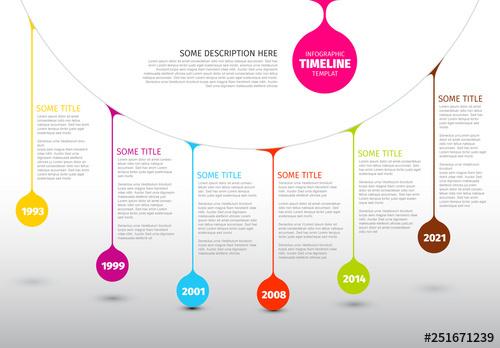 Colorful Droplet Timeline Infographic Layout - 251671239