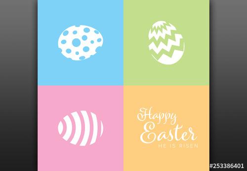 Easter Card Layout with Pastel Colors - 253386401