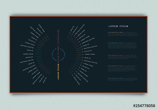 Radial Infographic Layout with Dark Background - 254778058