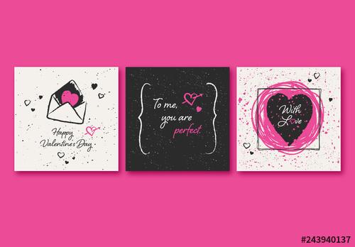 Square Valentine's Card Set - 243940137
