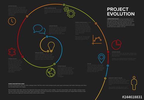 Colorful Spiral Timeline Infographic Layout - 244618831