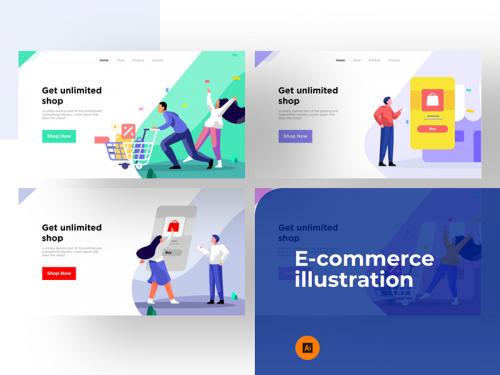 E-commerce illustration for website