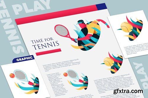 Tennis event graphic mockup