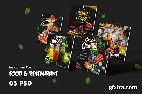 Food & Restaurants Facebook Post PSD Template