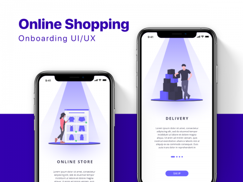 E-Commerce Mobile App Onboarding - UI / Illustration