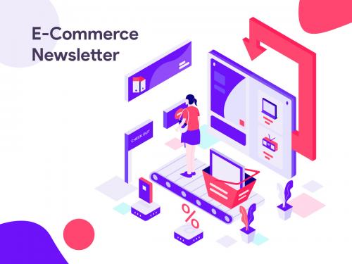 E-commerce Newsletter Isometric Illustration